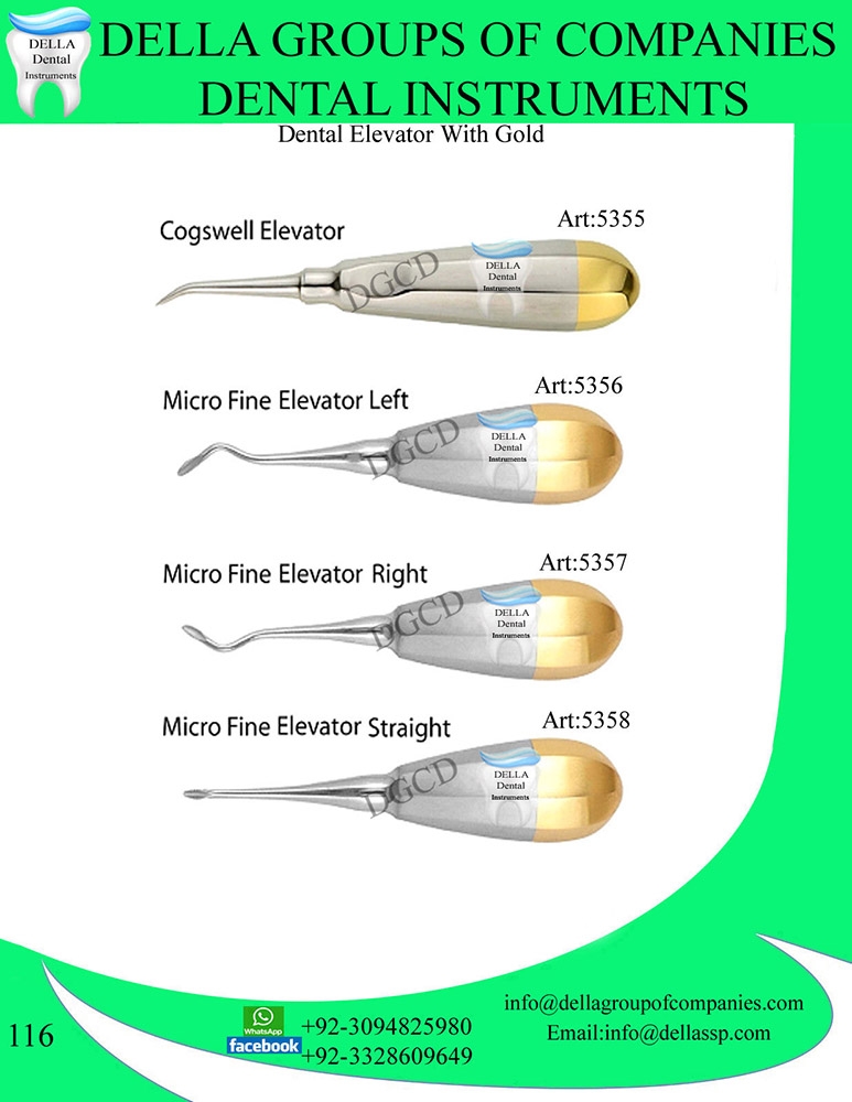 Dental Elevator With Gold